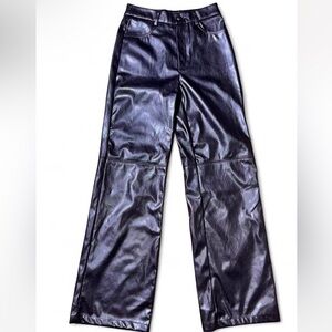 Faux leather Black Wide Leg pants XS